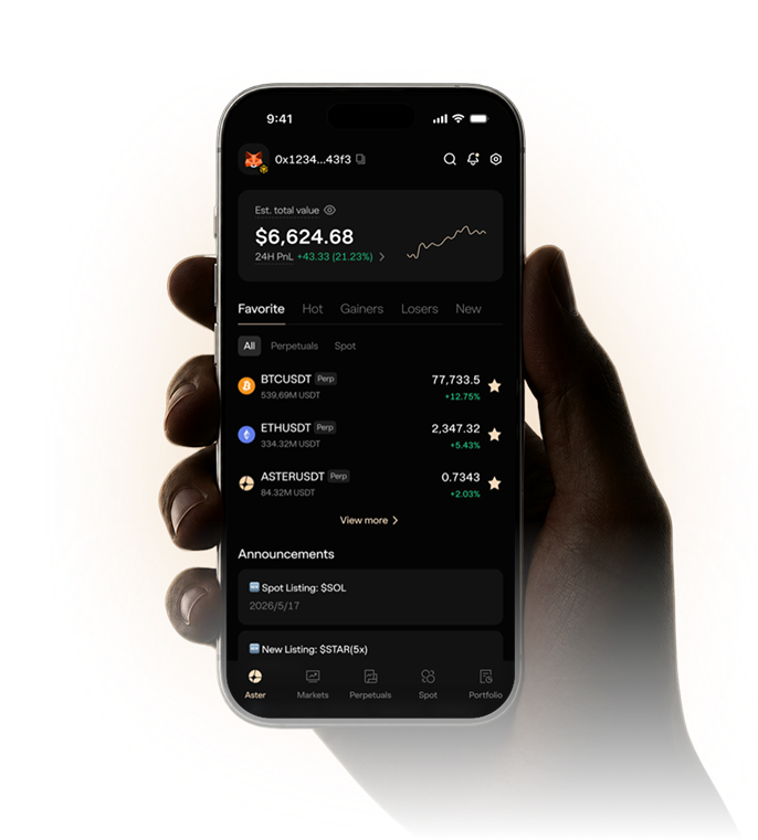 Aster mobile app preview